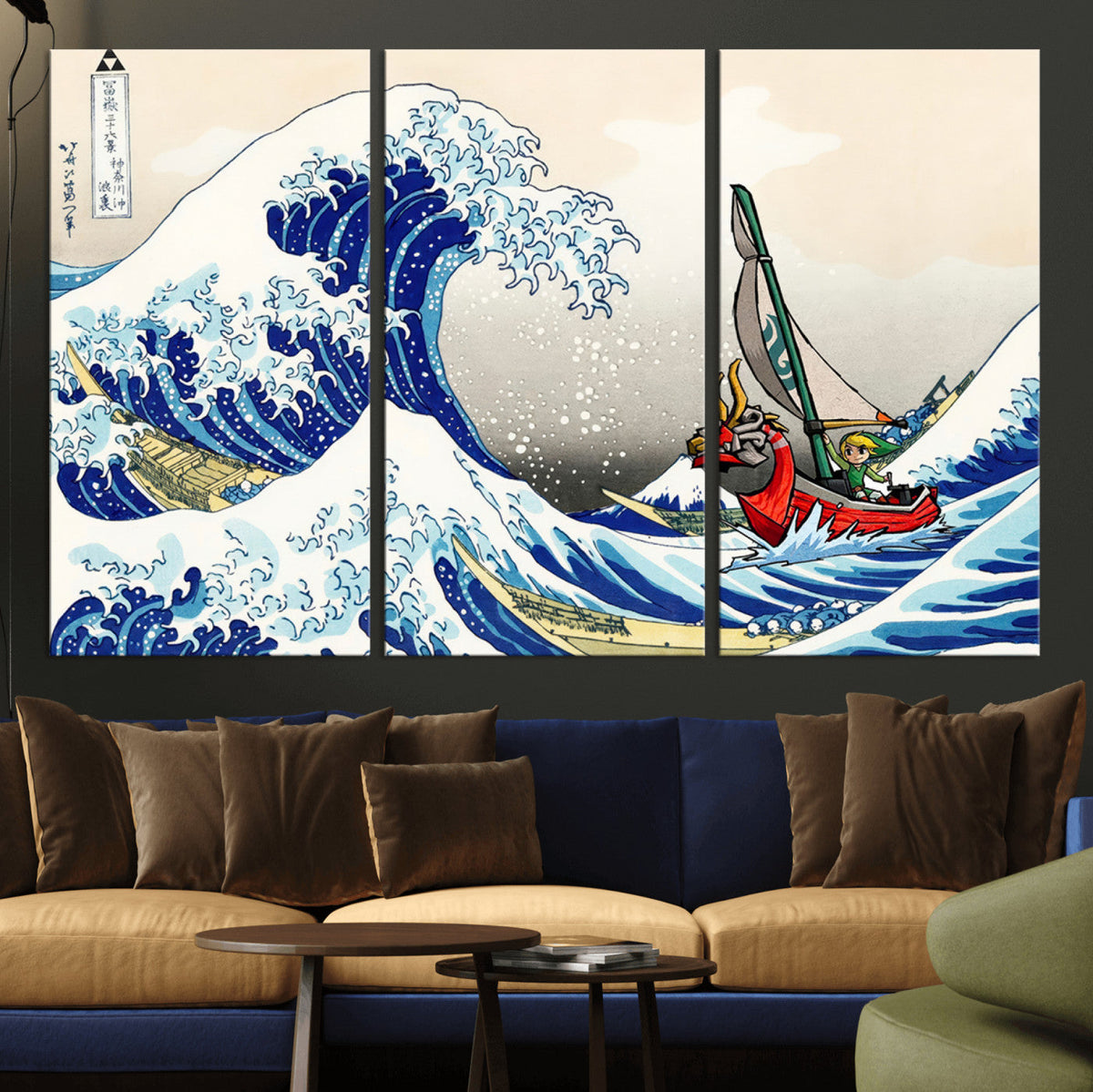 Katsushika Hokusai Kanagawa Giant Wave Wall Art Canvas Print