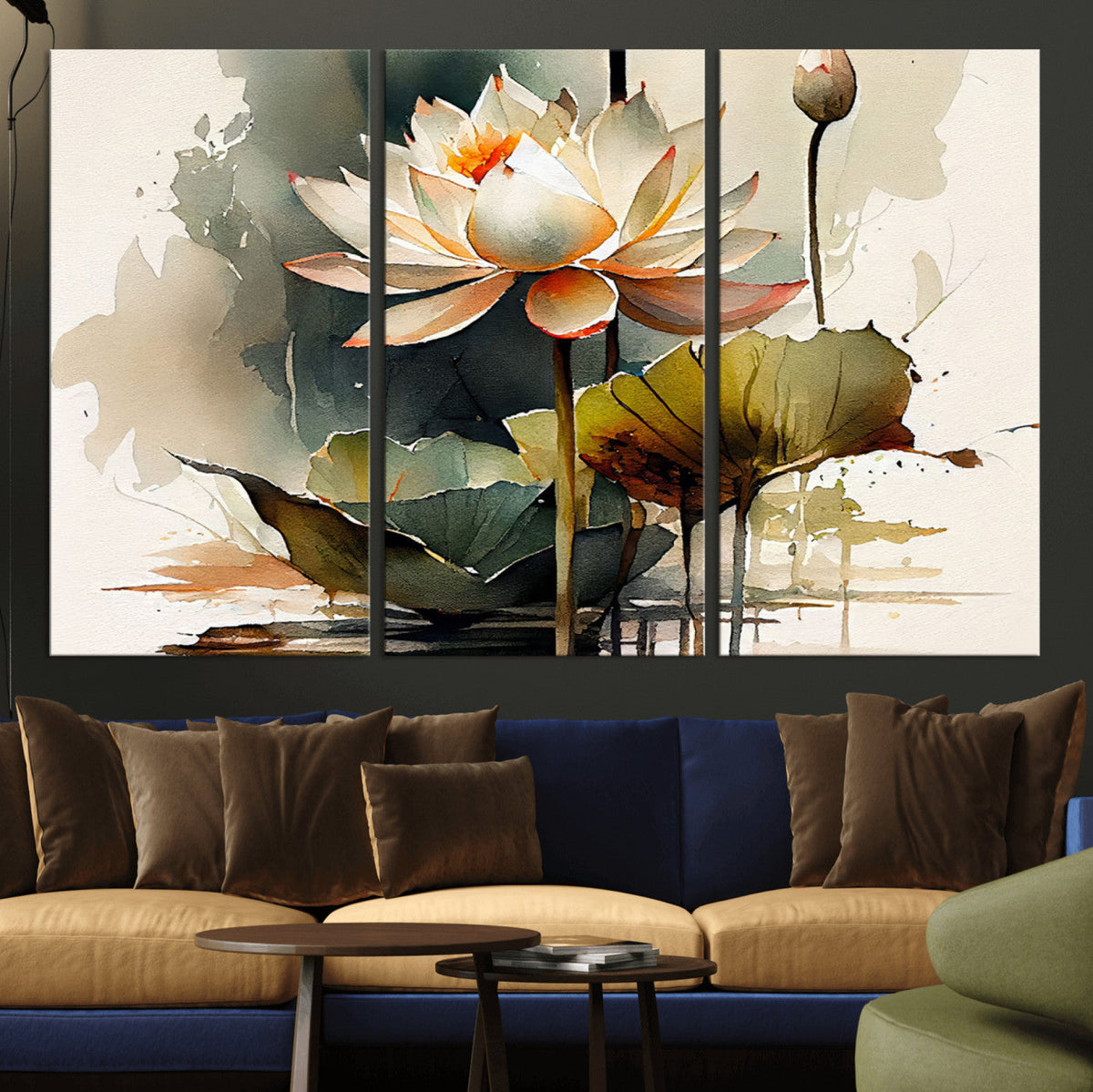 Lotus Flower Watercolor Canvas Print – A Symbol of Serenity