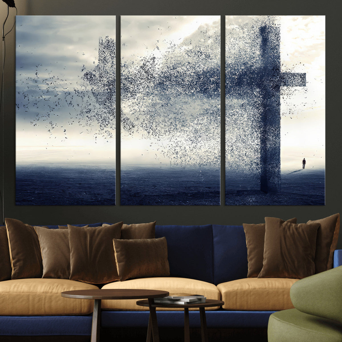 Jesus and the Fading Cross Wall Art Print – Symbol of Faith,