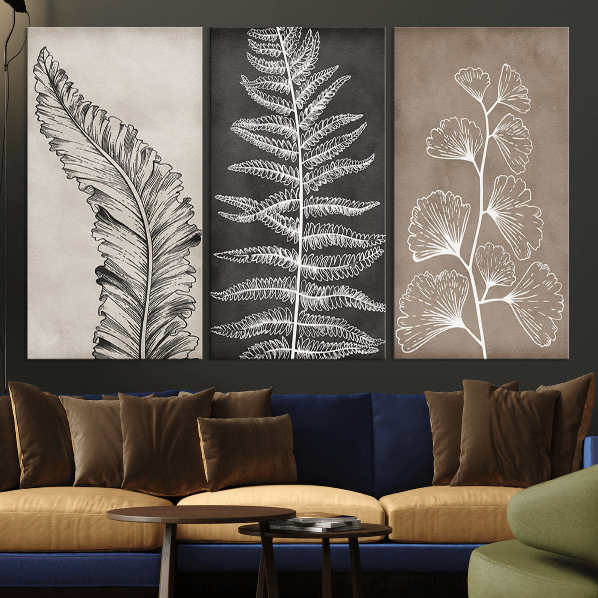 Minimalist Botanical Wall Art Canvas Print, Framed and Ready