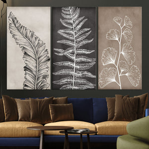 Minimalist Botanical Wall Art Canvas Print, Framed and Ready