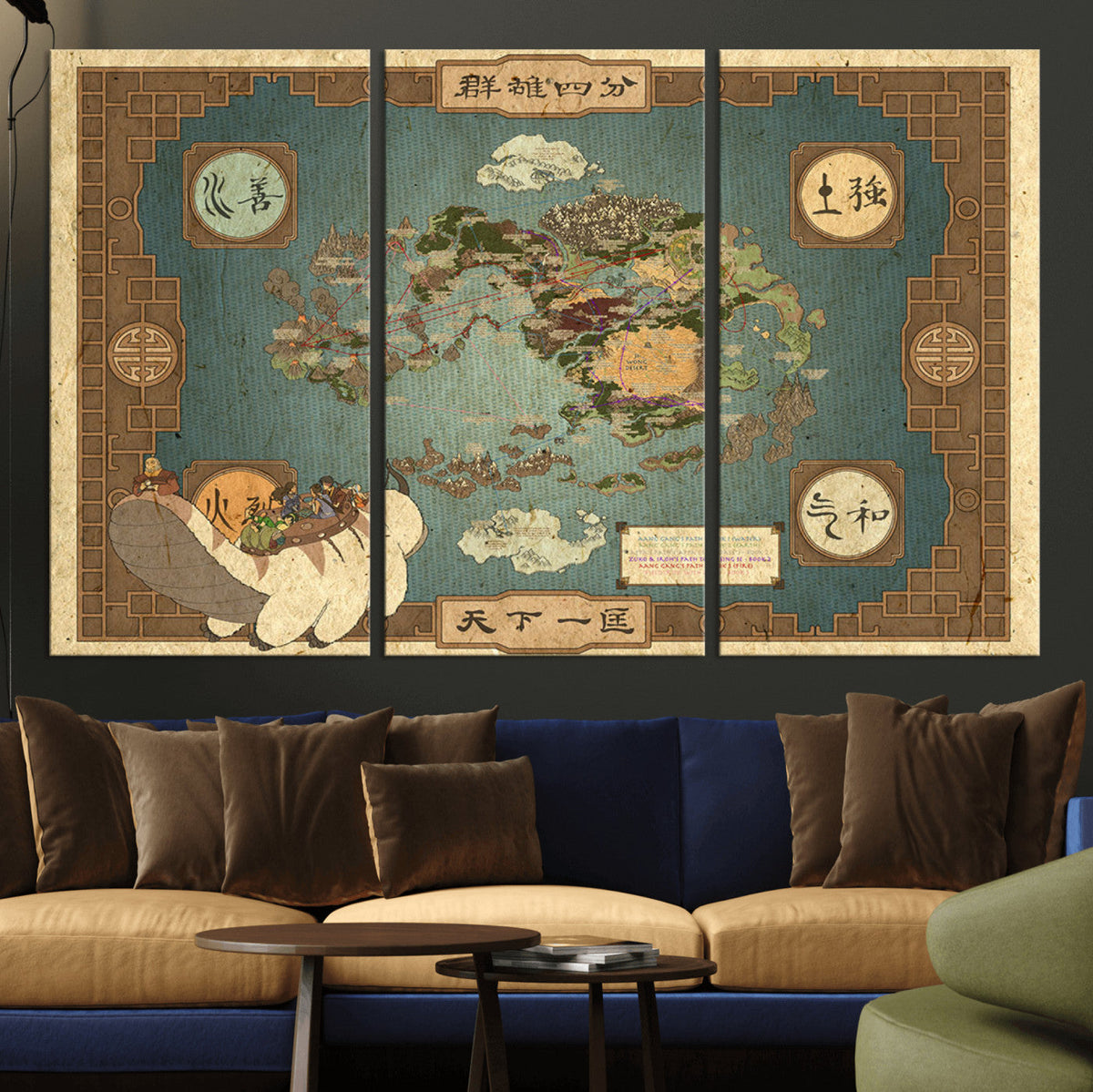 Avatar Wall Art: The Last Airbender Vintage Map - Wall Art