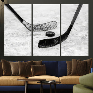 Winter Ice Hockey Sport Canvas Wall Art Print - Hockey Wall