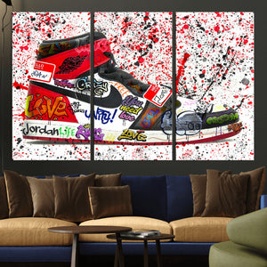 Jordan Shoes Graffiti Wall Art Canvas Print- Jordan Graffiti