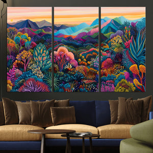Colorful Abstract Landscape Wall Art Print Canvas - Vibrant
