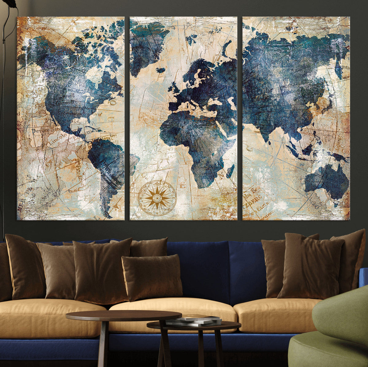 World Map Canvas Print – Framed Wall Art for Couples,