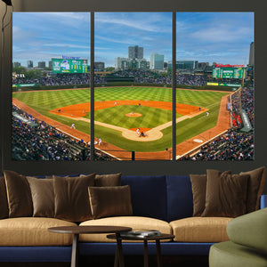 Wrigley Field Chicago Cubs Panoramic Canvas Print –