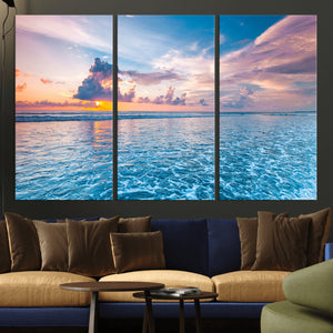 Ocean Sunset Canvas Wall Art Print – Tranquil Seascape