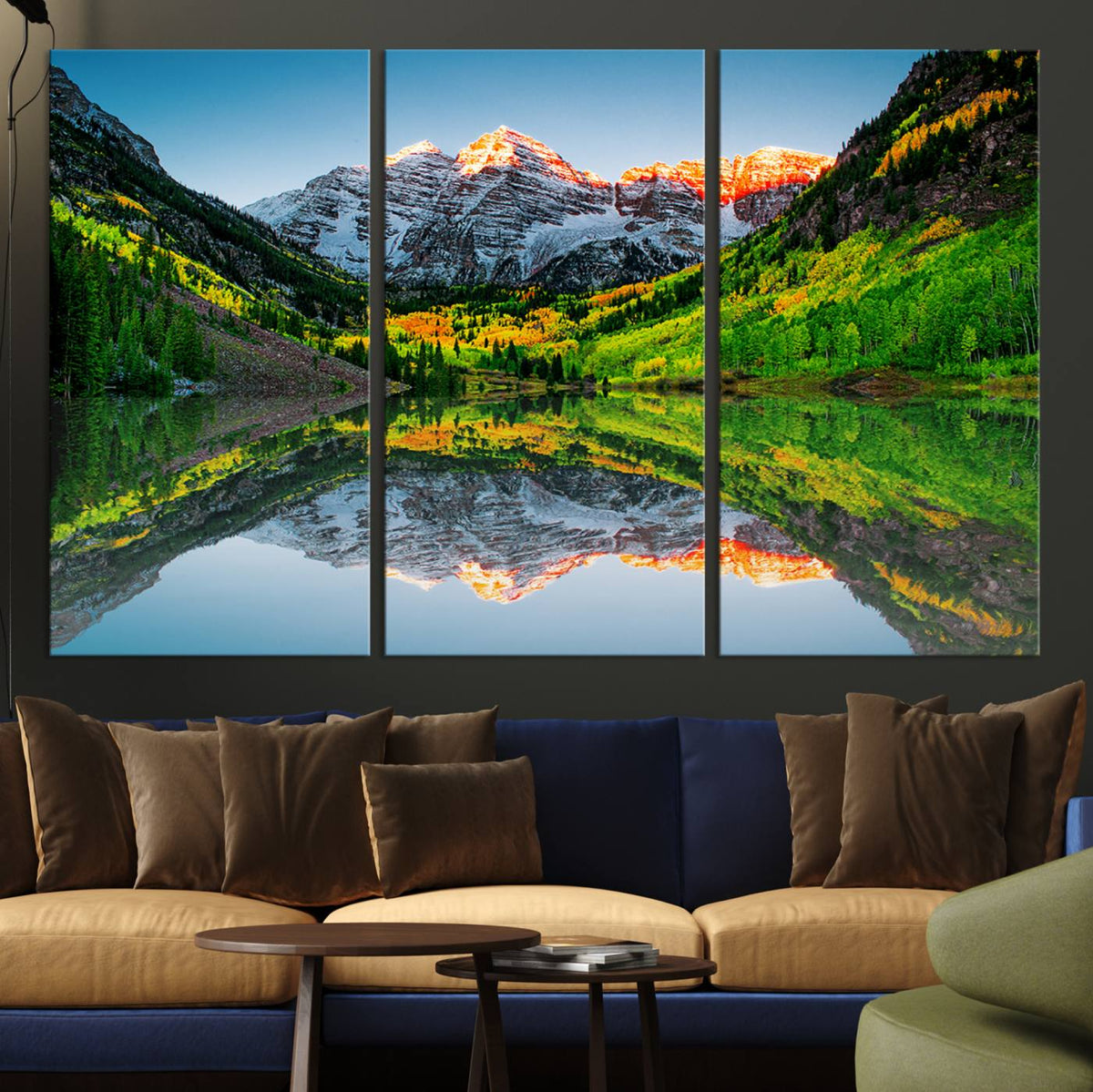 Majestic Snow-Capped Peaks Wall Art Canvas Print, Vibrant