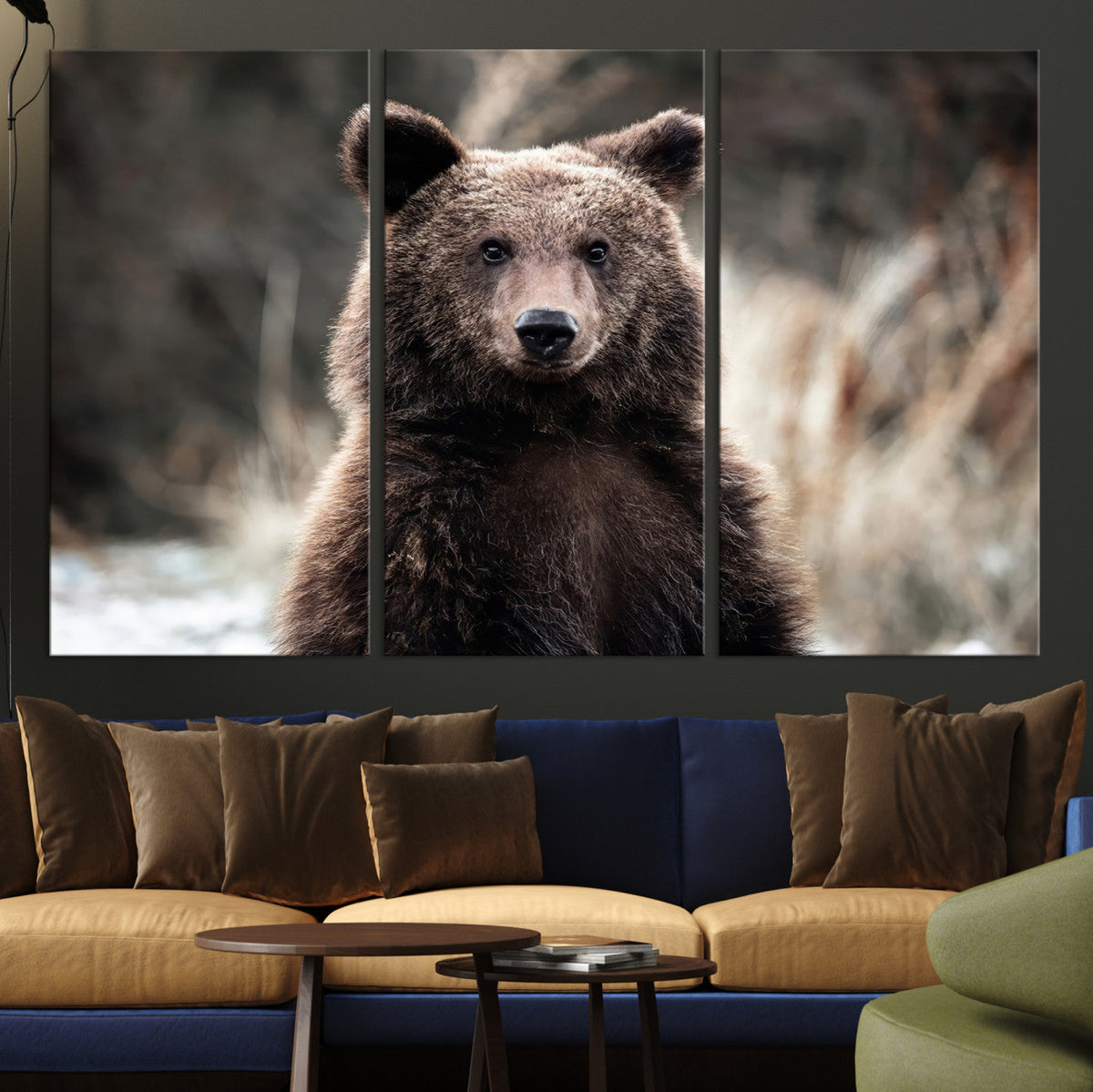 Brown Bear Wall Art Canvas Print – Framed Majestic Woodland