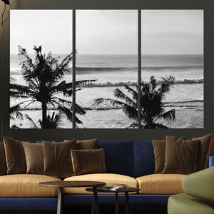 Tropical Coastline Wall Art Canvas Print – Framed Palm Trees