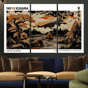 Modern Japanese Wall Art Canvas Print – Framed Abstract