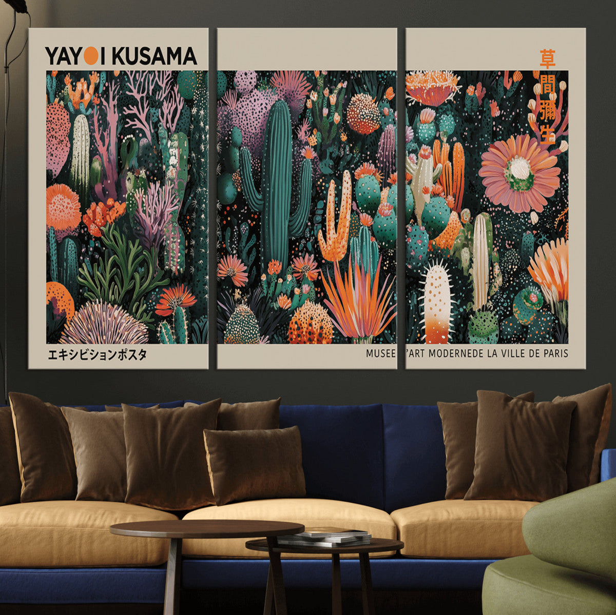 Yayoi Kusama Art Print Canvas – Abstract Mount Fuji Japanese