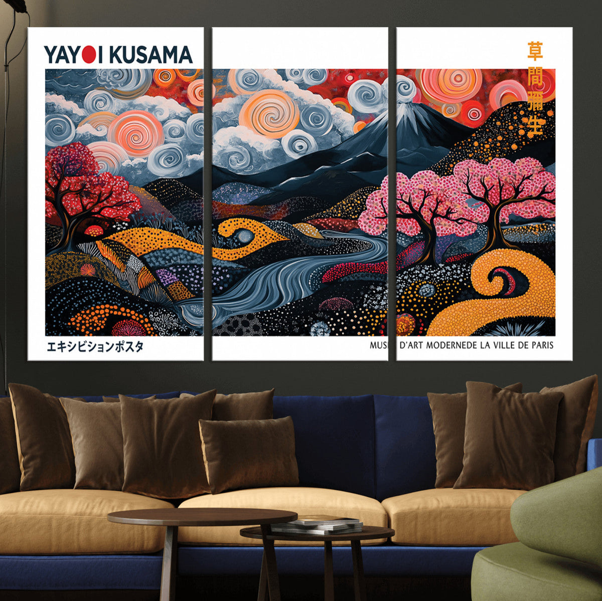 Modern Japanese Wall Art Canvas Print – Framed Abstract