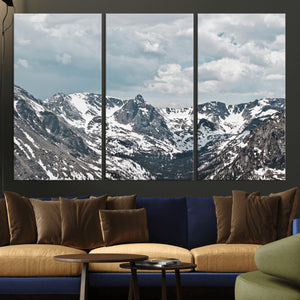 Snowy Peaks Wall Art Canvas Print – Alpine Wilderness