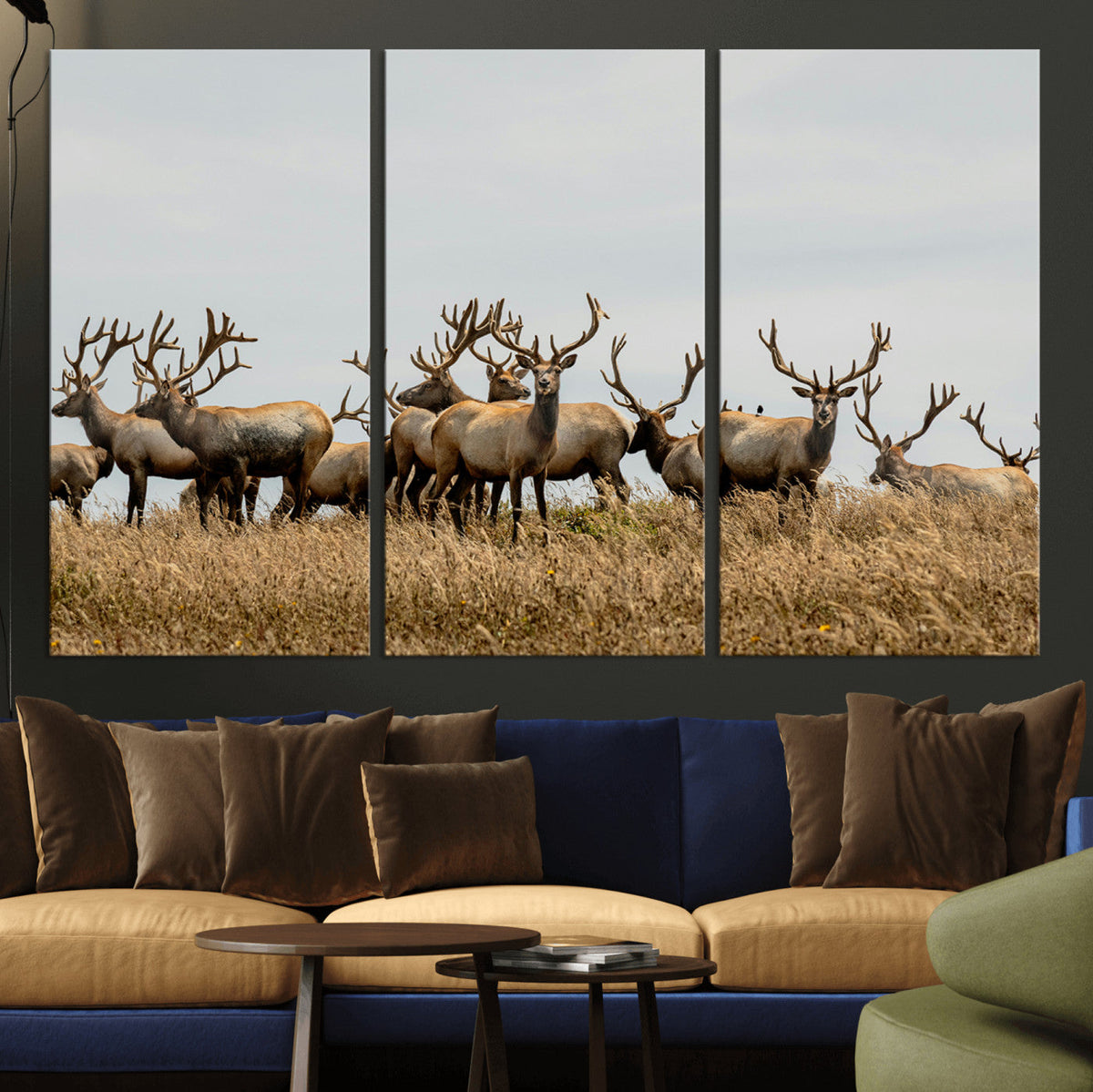 Elk Herd Wall Art Canvas Print – Framed Wildlife Photography