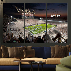 Penn State Stadium Wall Art – White Out Football Game Canvas