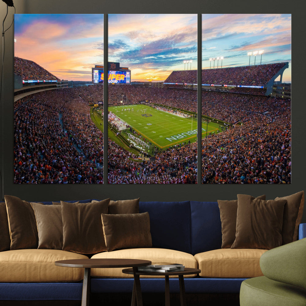 Jordan-Hare Stadium Wall Art Canvas Print, Football Stadium