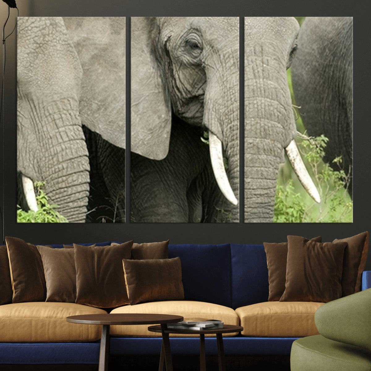 Wild Elephant Wall Art Canvas Print