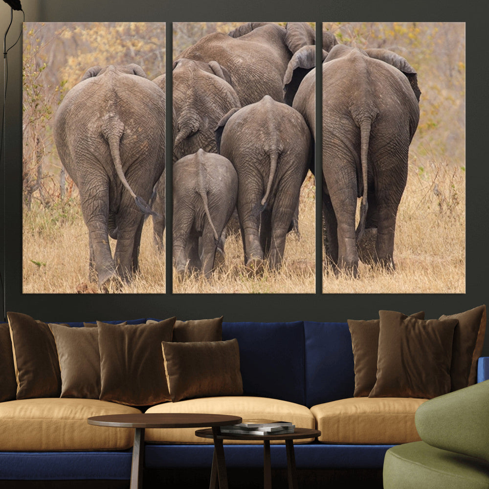 Wild Elephant Wall Art Canvas Print