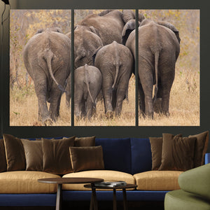 Wild Elephant Wall Art Canvas Print