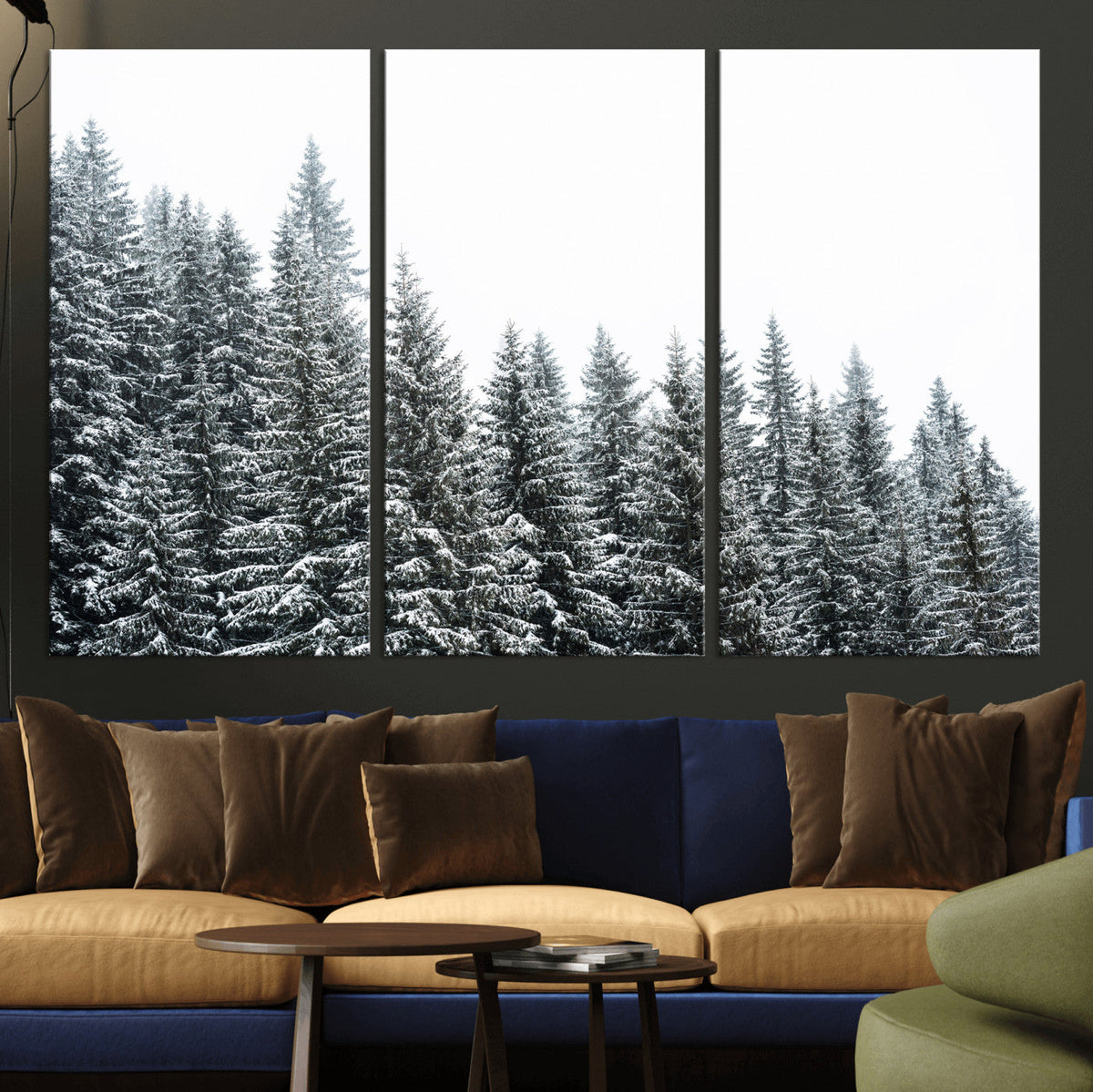Misty Mountain Forest Canvas Print, Foggy Pine Trees Nature
