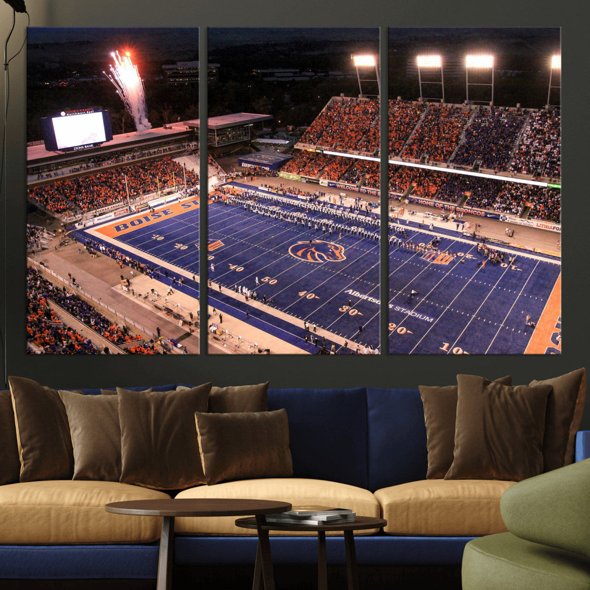 Boise State Stadium Large Wall Art Canvas Print for Living