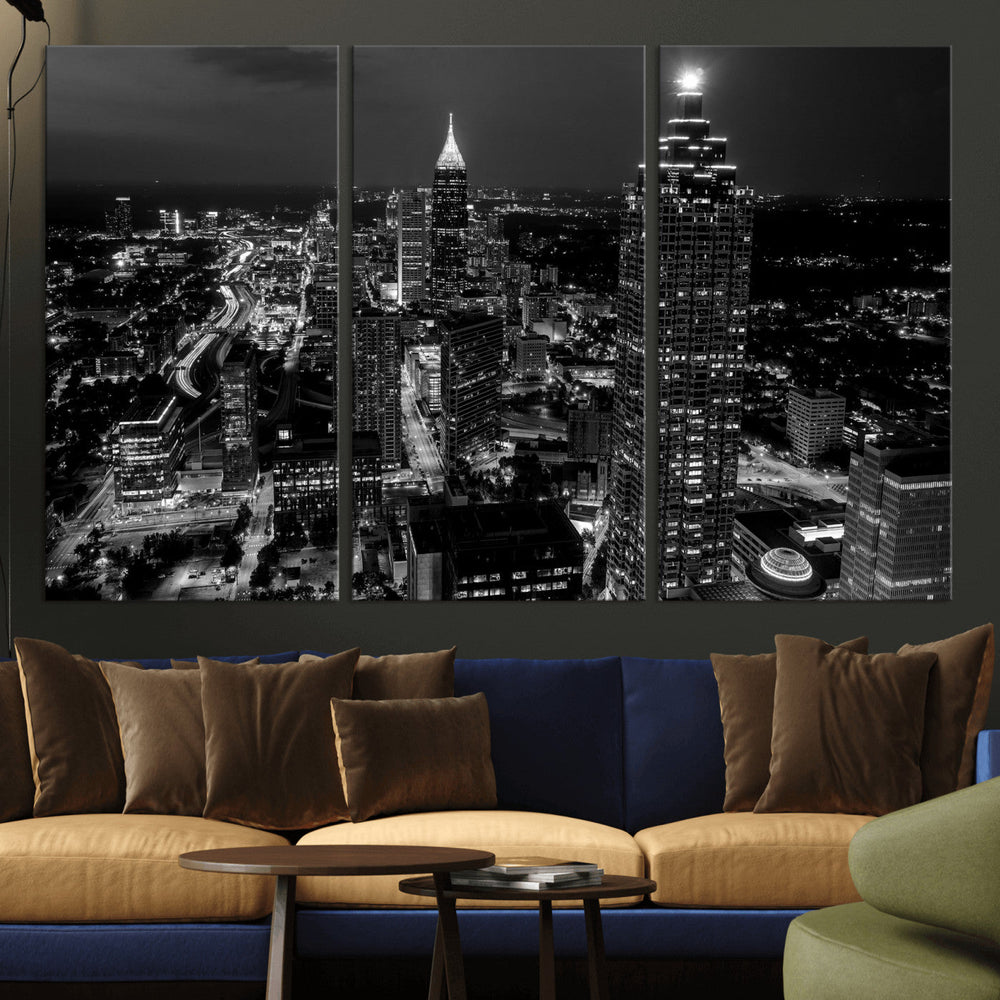 Atlanta Skyline Wall Art Canvas Print, Atlanta Downtown