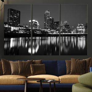 Austin Skyline Wall Art Canvas Print, Austin Downtown Night