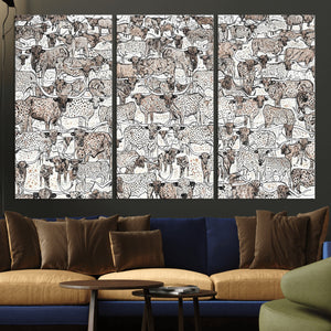 Abstract Texas Cow Wall Art Canvas Print - Farm Longhorn