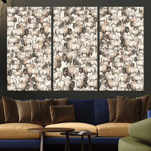 American Bison Canvas Print - Abstract Buffalo Wall Art