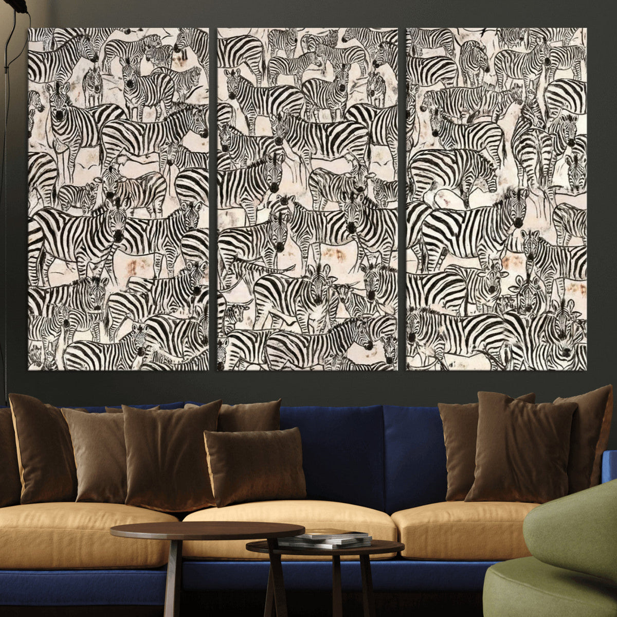 Abstract Zebra Wall Art Canvas Print for Farmhouse Decor