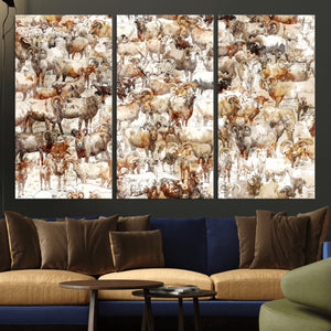 Farmhouse Bighorn Sheep Wall Art Canvas Print - Abstract