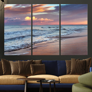 Ocean Sunset Wall Art Canvas Print – Coastal Beach