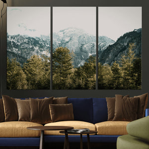 Mountain Forest Wall Art Canvas Print, Alpine Landscape