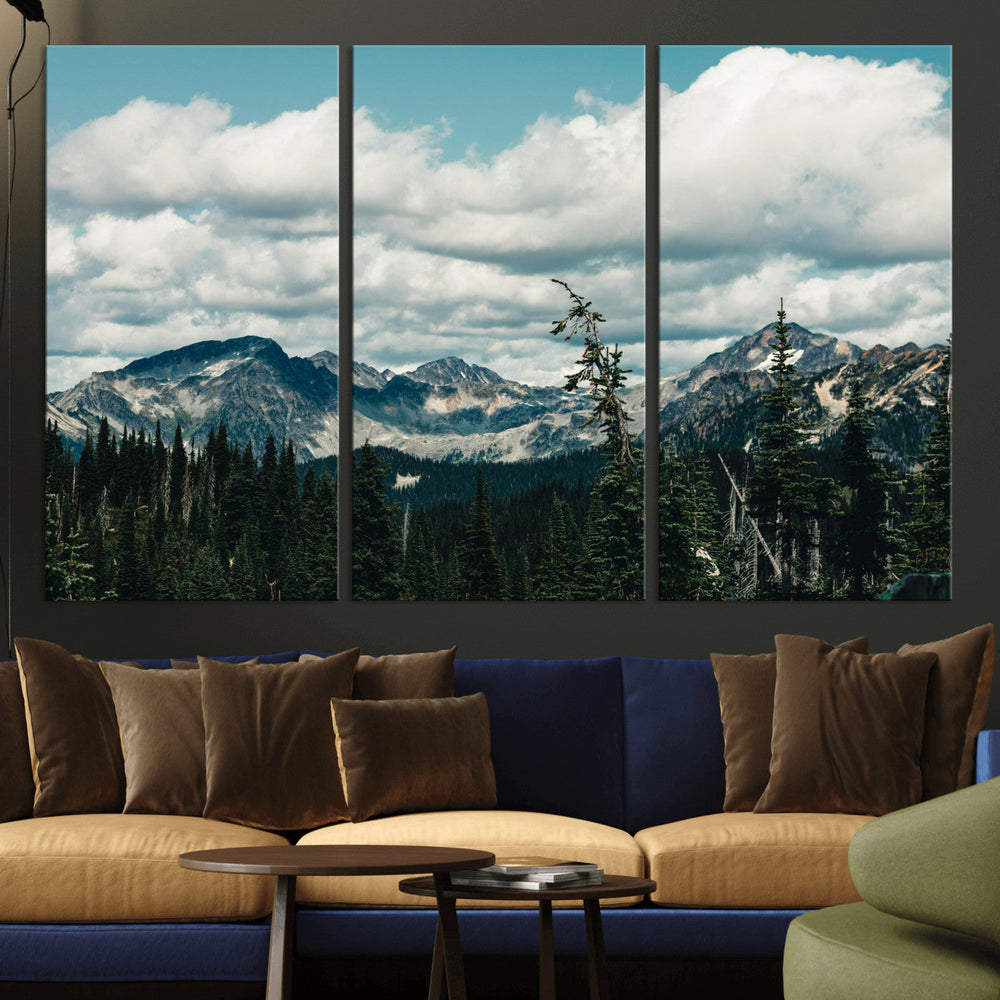 Mountain Forest Wall Art Canvas Print, Alpine Pine Tree