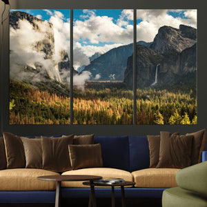 Yosemite Valley River Wall Art Canvas Print