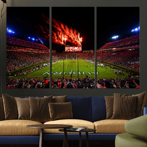 Auburn Stadium Wall Art Canvas Print, College Football Night