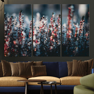Winter Heather Wall Art Canvas Print, Frosted Floral Nature