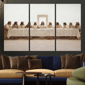 The Last Supper Wall Art Canvas Print, Jesus Christ Biblical