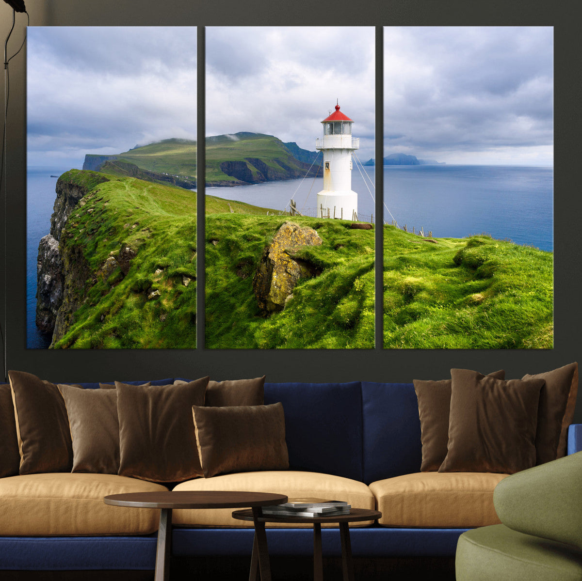 Cliffside Lighthouse Wall Art Canvas Print – Coastal