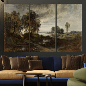 Adolf Dressler Landscape of the Oder River Wall Art Canvas