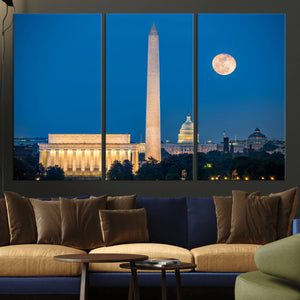 Washington DC Skyline Wall Art Canvas Print – Lincoln