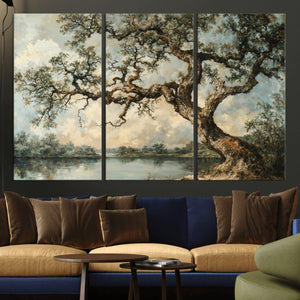 Old Oak Tree Canvas Wall Art, Turner Inspired Romantic