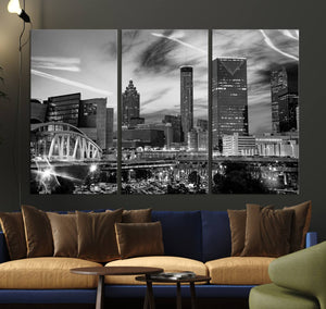 Black and White Atlanta Wall Art Canvas Print