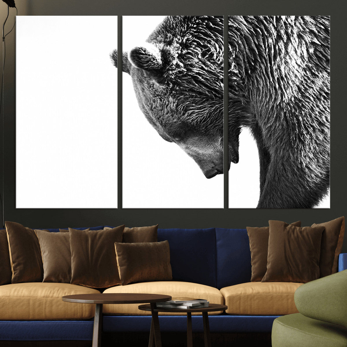 Black and White Grizzly 399 Bear Canvas Print Wall Art |