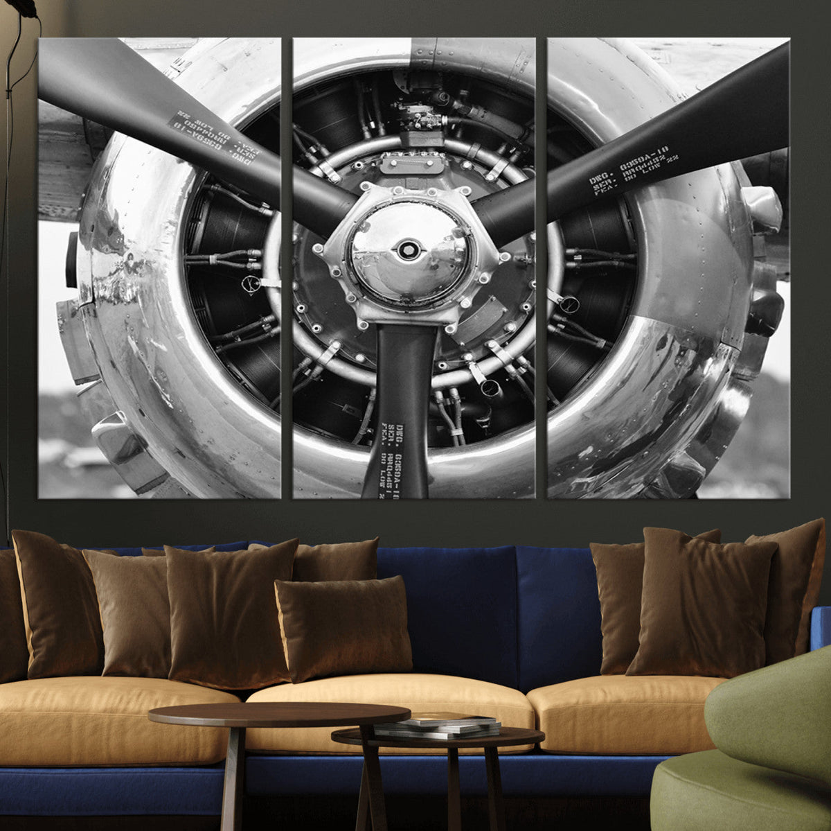 Vintage Airplane Wall Art Canvas Print