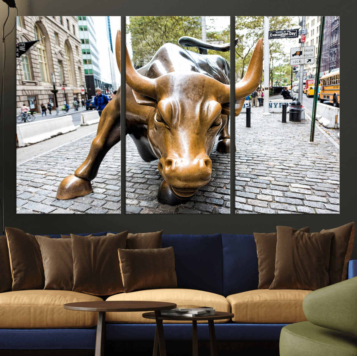 Charging Bull Wall Art Canvas Print
