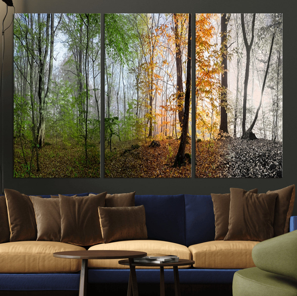 Four Seasons Wall Art Forest Canvas Print – Triptych