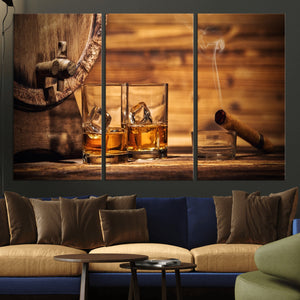 Rustic Whiskey and Barrel Canvas Print